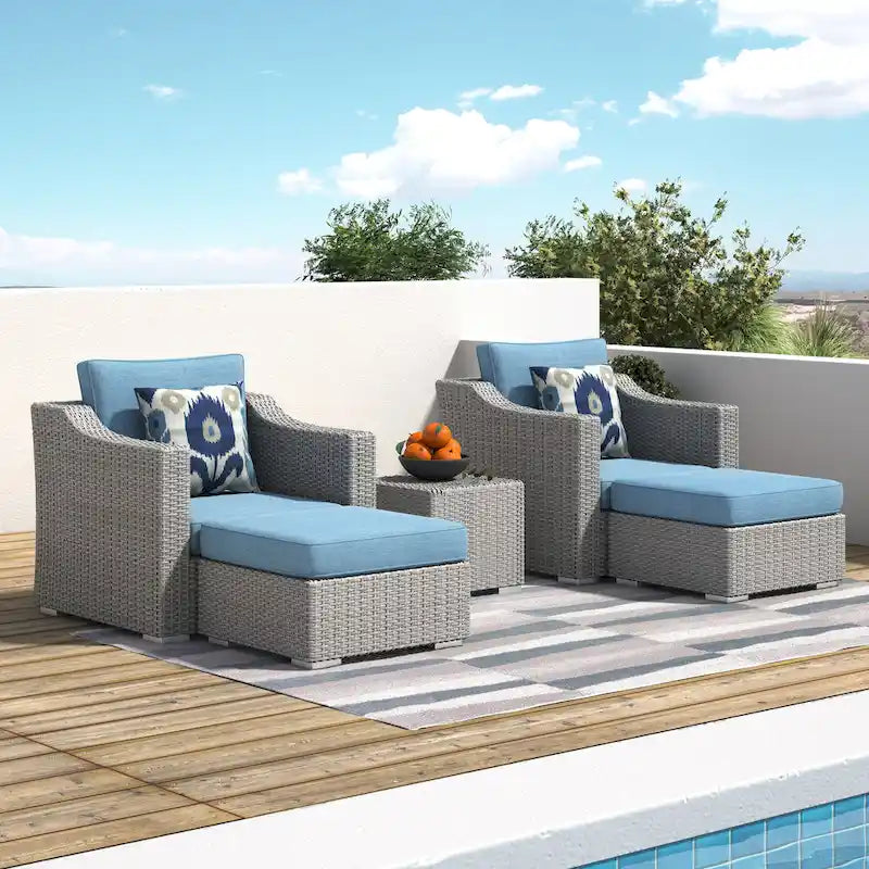 Corvus Martinka Outdoor 5-piece Grey Wicker Furniture Set