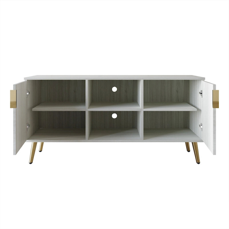Meuble TV console CraftPorch élégant, moderne, pieds en métal doré