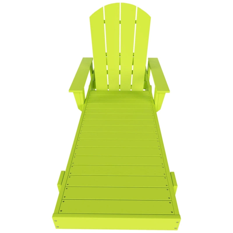 Polytrends Laguna Chaise longue inclinable en polyéthylène haute densité pour extérieur, terrasse et piscine, toutes saisons, avec table d'appoint (ensemble 2 pièces)