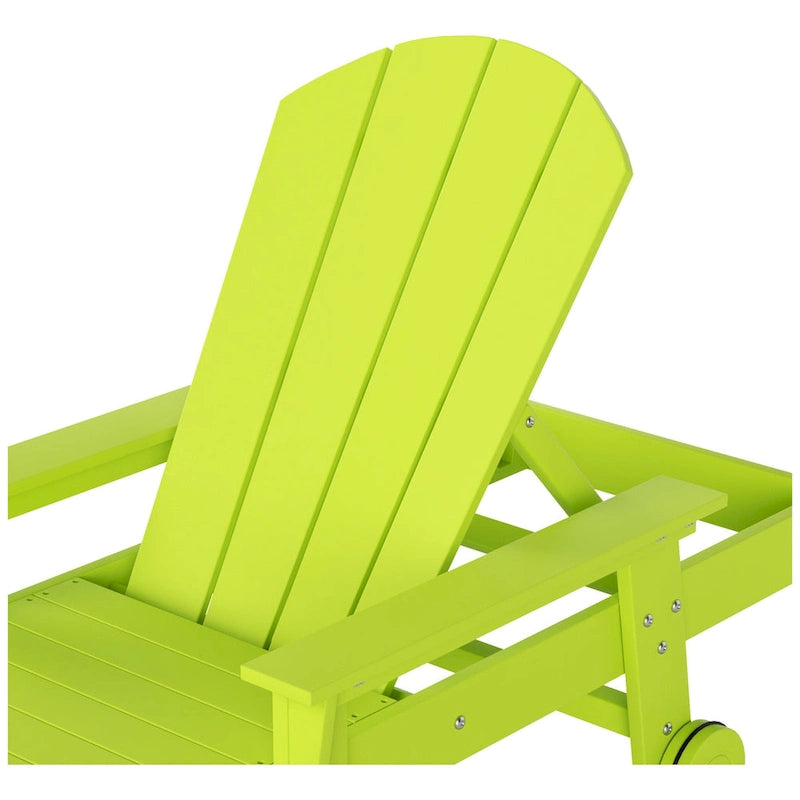 Polytrends Laguna Chaise longue inclinable en polyéthylène haute densité pour extérieur, terrasse et piscine, toutes saisons, avec table d'appoint (ensemble 2 pièces)