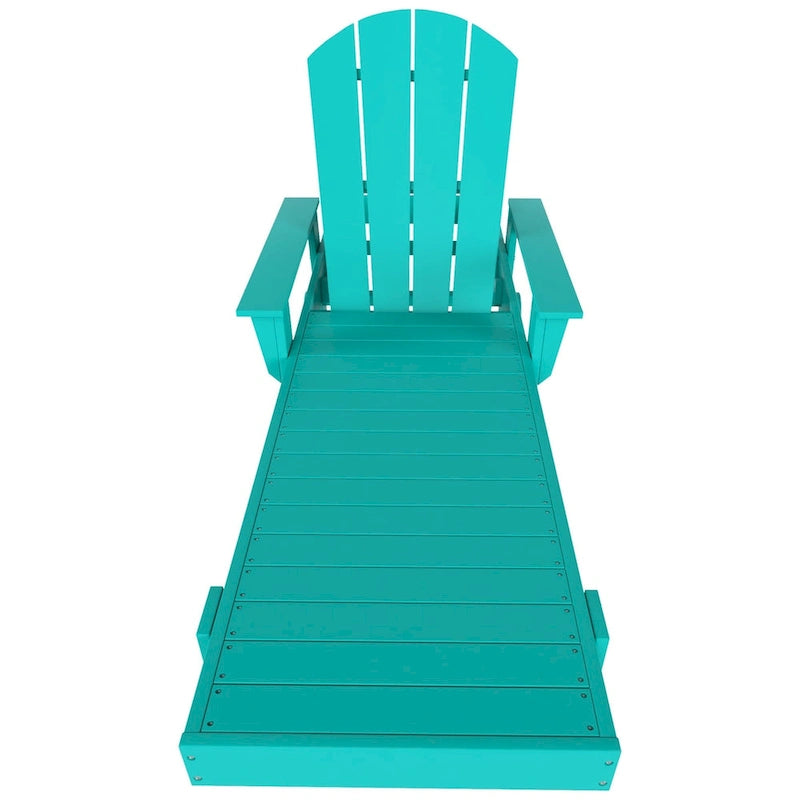 Polytrends Laguna Chaise longue inclinable en polyéthylène haute densité pour extérieur, terrasse et piscine, toutes saisons, avec table d'appoint (ensemble 2 pièces)