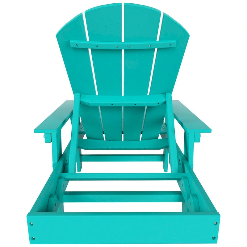 Polytrends Laguna Chaise longue inclinable en polyéthylène haute densité pour extérieur, terrasse et piscine, toutes saisons, avec table d'appoint (ensemble 2 pièces)
