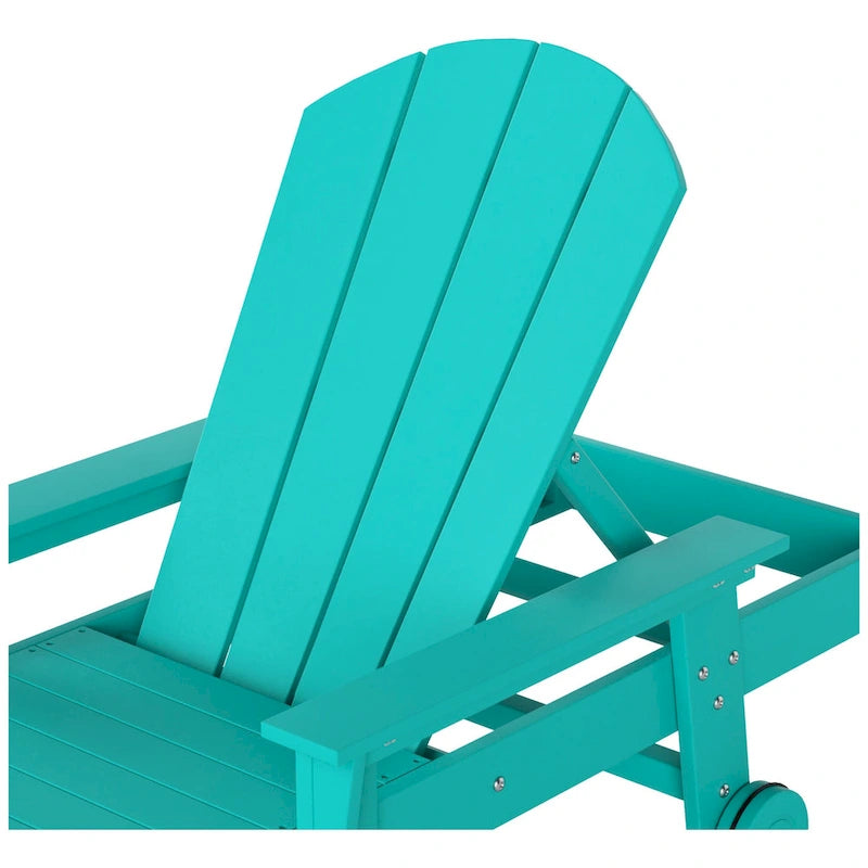 Polytrends Laguna Chaise longue inclinable en polyéthylène haute densité pour extérieur, terrasse et piscine, toutes saisons, avec table d'appoint (ensemble 2 pièces)