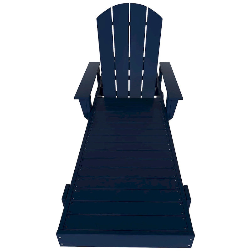 Polytrends Laguna Chaise longue inclinable en polyéthylène haute densité pour extérieur, terrasse et piscine, toutes saisons, avec table d'appoint (ensemble 2 pièces)