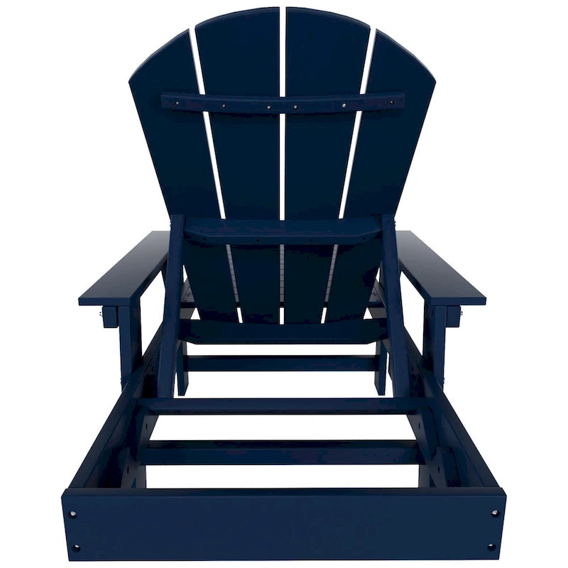 Polytrends Laguna Chaise longue inclinable en polyéthylène haute densité pour extérieur, terrasse et piscine, toutes saisons, avec table d'appoint (ensemble 2 pièces)