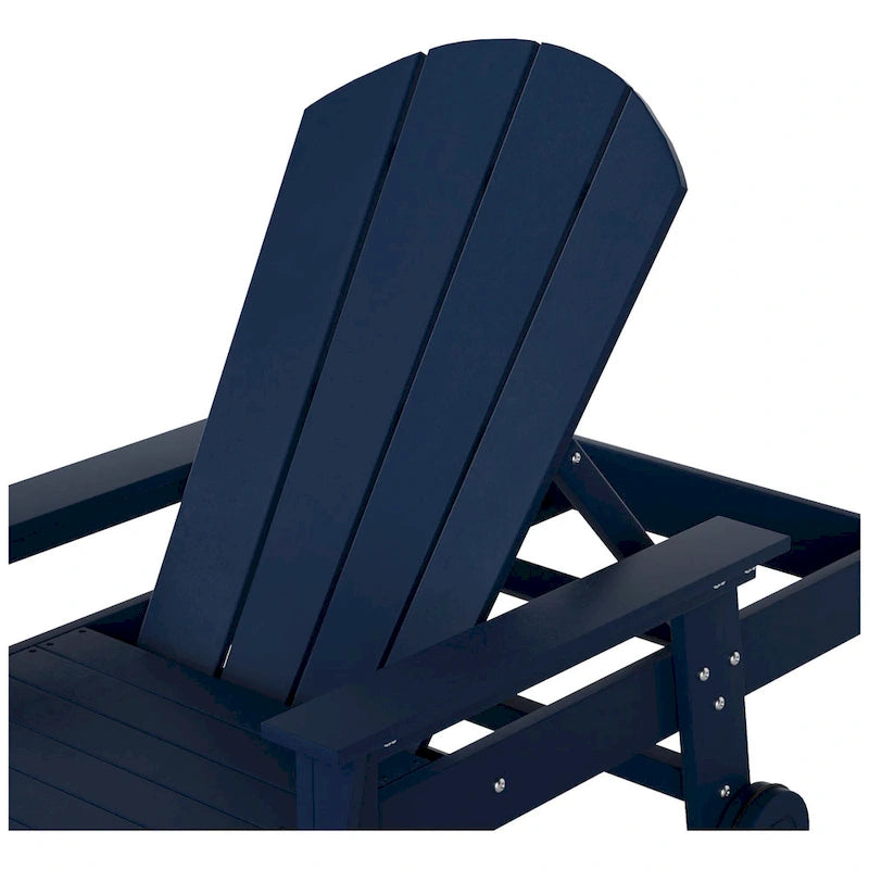 Polytrends Laguna Chaise longue inclinable en polyéthylène haute densité pour extérieur, terrasse et piscine, toutes saisons, avec table d'appoint (ensemble 2 pièces)