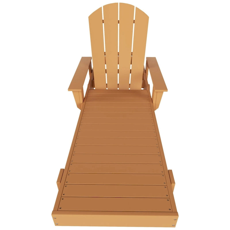 Polytrends Laguna Chaise longue inclinable en polyéthylène haute densité pour extérieur, terrasse et piscine, toutes saisons, avec table d'appoint (ensemble 2 pièces)