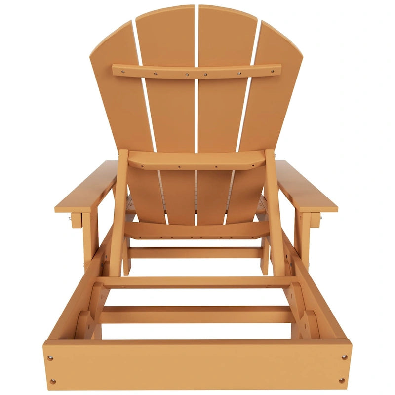 Polytrends Laguna Chaise longue inclinable en polyéthylène haute densité pour extérieur, terrasse et piscine, toutes saisons, avec table d'appoint (ensemble 2 pièces)