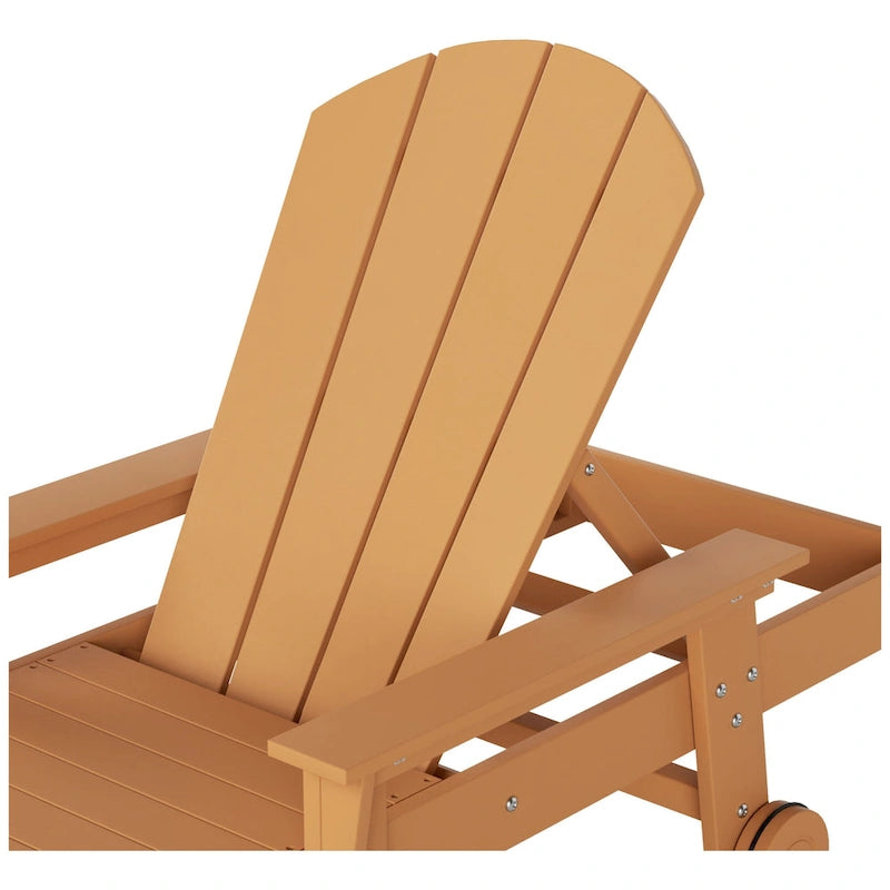 Polytrends Laguna Chaise longue inclinable en polyéthylène haute densité pour extérieur, terrasse et piscine, toutes saisons, avec table d'appoint (ensemble 2 pièces)