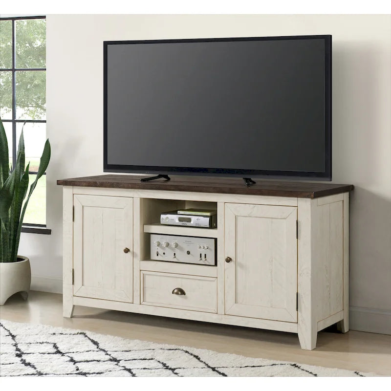 Meuble TV The Gray Barn Downington en bois massif de 60 po