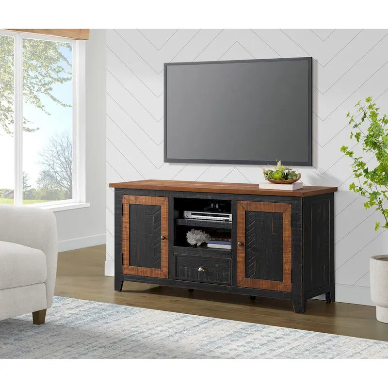 Meuble TV The Gray Barn Downington en bois massif de 60 po