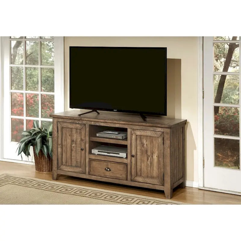 Meuble TV The Gray Barn Downington en bois massif de 60 po