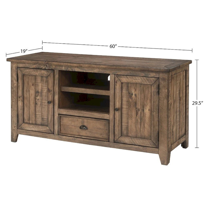Meuble TV The Gray Barn Downington en bois massif de 60 po