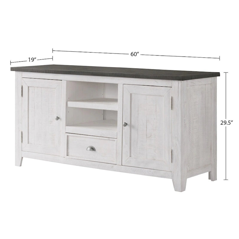 Meuble TV The Gray Barn Downington en bois massif de 60 po