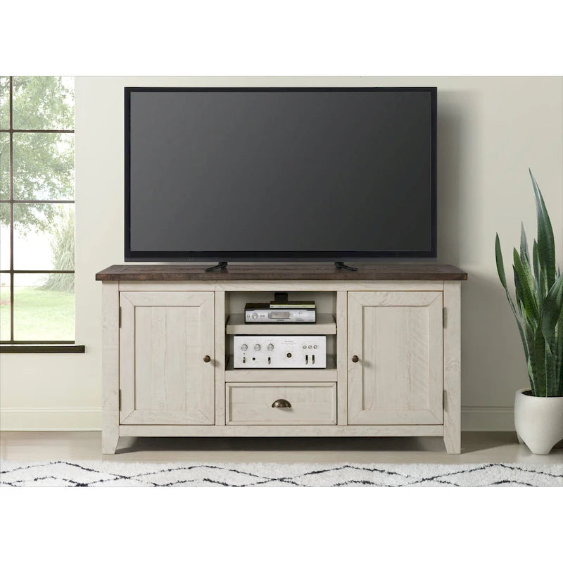 Meuble TV The Gray Barn Downington en bois massif de 60 po
