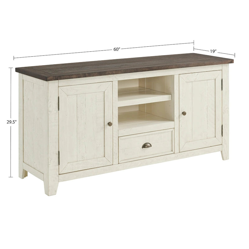 Meuble TV The Gray Barn Downington en bois massif de 60 po