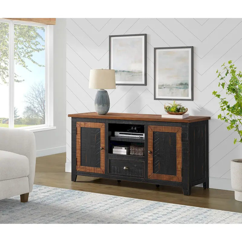 Meuble TV The Gray Barn Downington en bois massif de 60 po