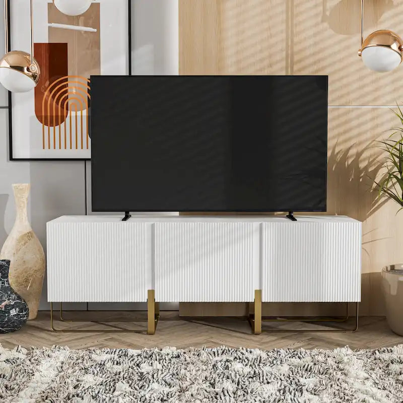 Meuble TV de rangement à 3 portes DH BASIC Modern 60 pouces par Denhour