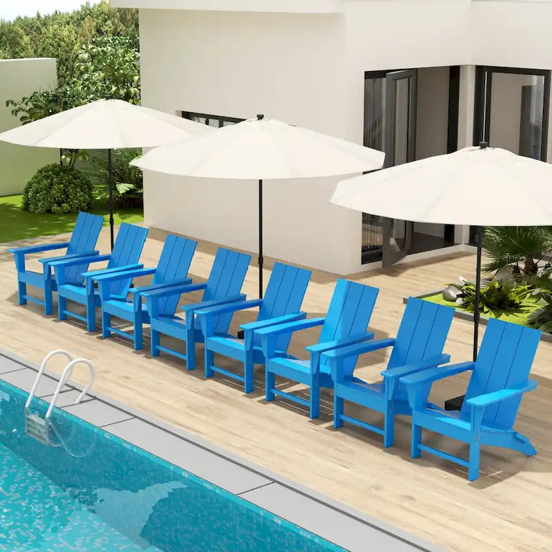 Fauteuil Adirondack Moderne Poly Pliable Écologique Tout Temps Polytrends Shoreside (Lot de 8)