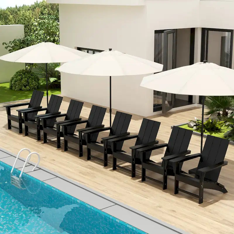 Fauteuil Adirondack Moderne Poly Pliable Écologique Tout Temps Polytrends Shoreside (Lot de 8)