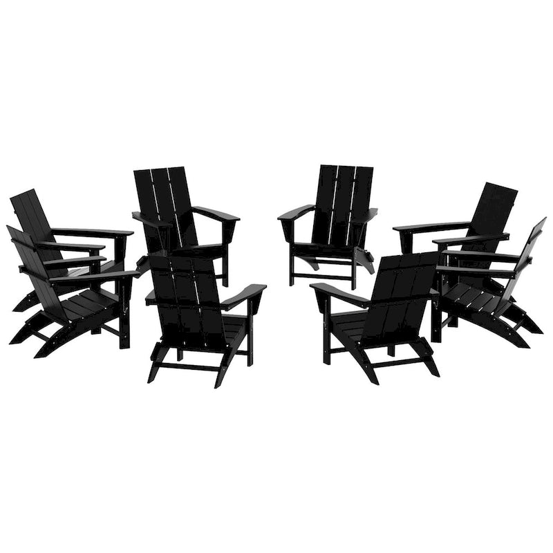 Fauteuil Adirondack Moderne Poly Pliable Écologique Tout Temps Polytrends Shoreside (Lot de 8)