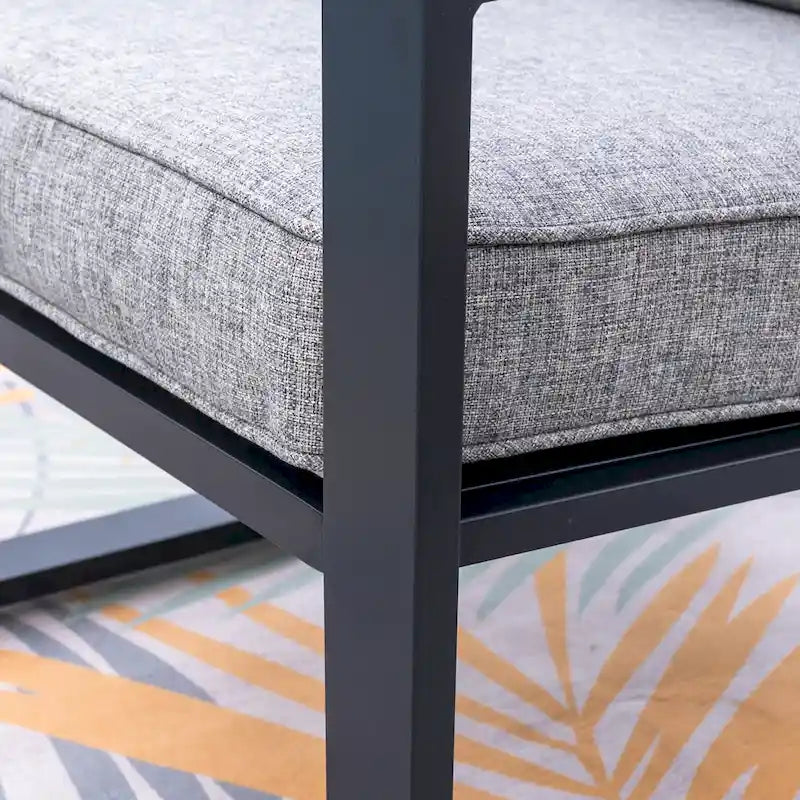 Ensemble de conversation 4 pièces pour patio avec table basse et coussins