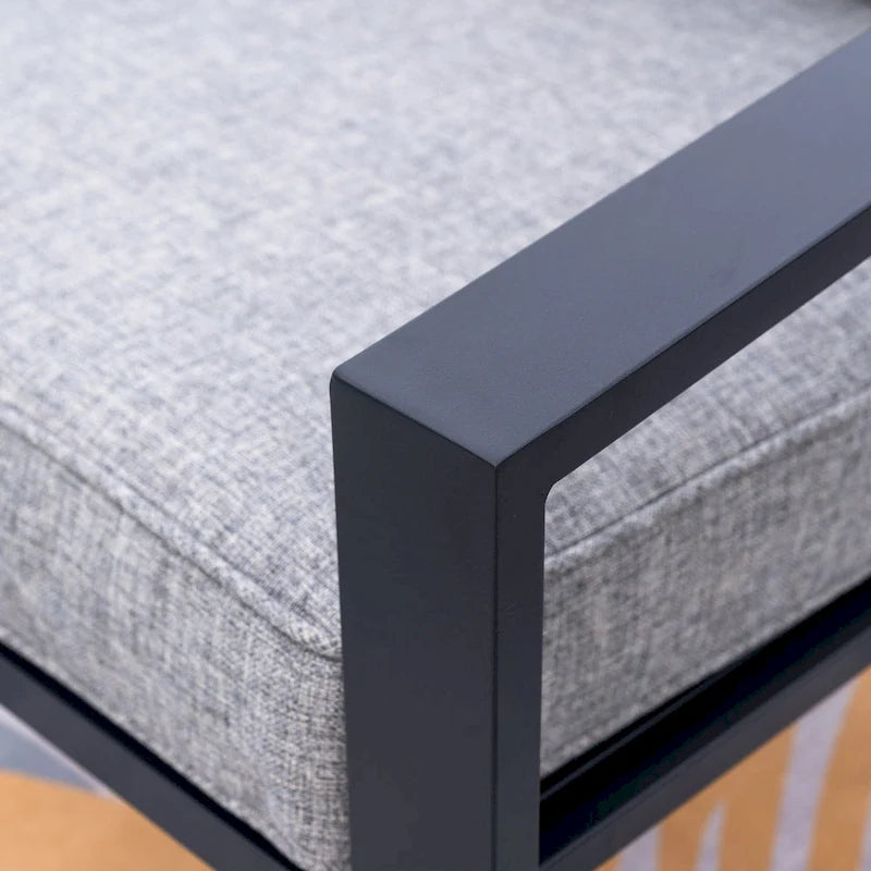 Ensemble de conversation 4 pièces pour patio avec table basse et coussins