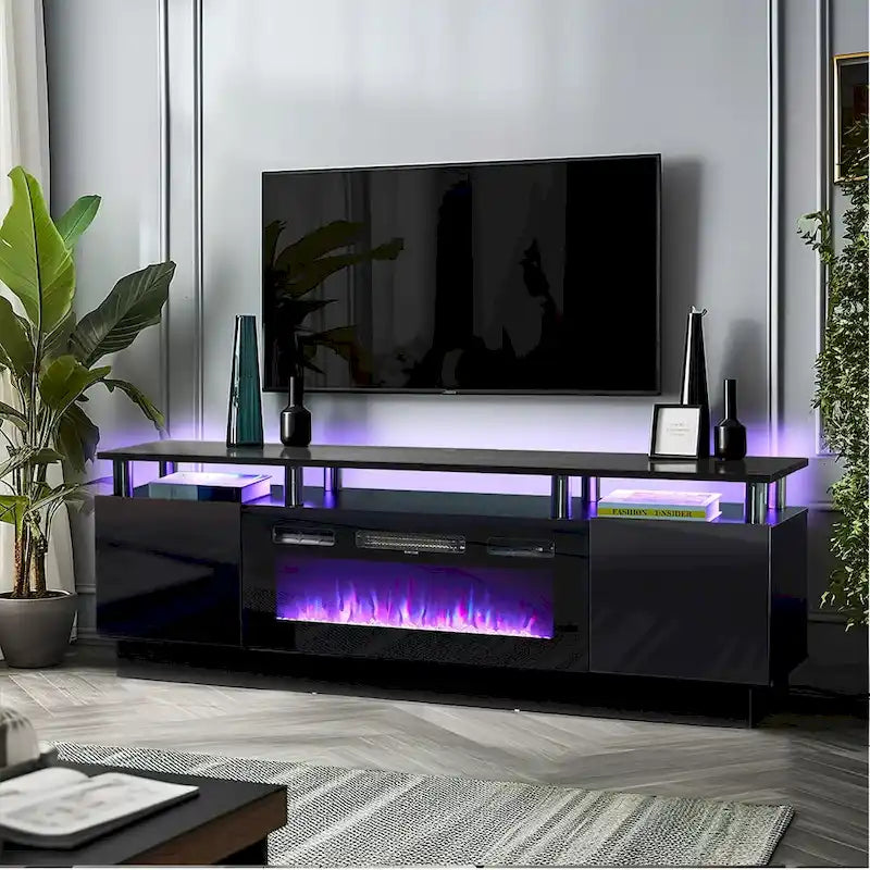 Meuble TV de 70 po avec foyer électrique de 36 po