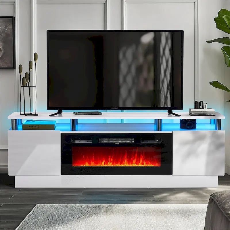 Meuble TV de 70 po avec foyer électrique de 36 po
