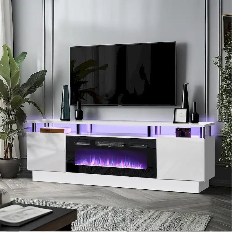 Meuble TV de 70 po avec foyer électrique de 36 po