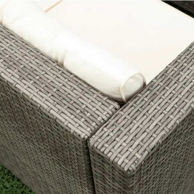 Ensemble de canapé d'extérieur en osier de 4 pièces pour patio avec boîte de rangement