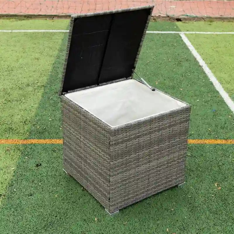 Ensemble de canapé d'extérieur en osier de 4 pièces pour patio avec boîte de rangement