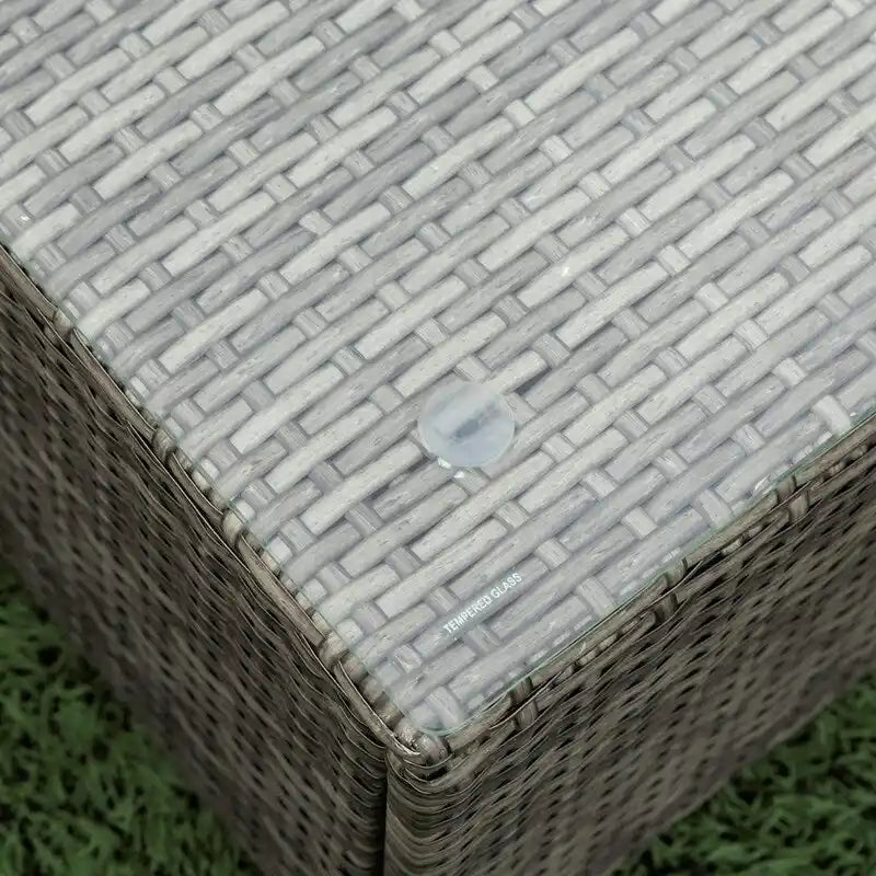 Ensemble de canapé d'extérieur en osier de 4 pièces pour patio avec boîte de rangement