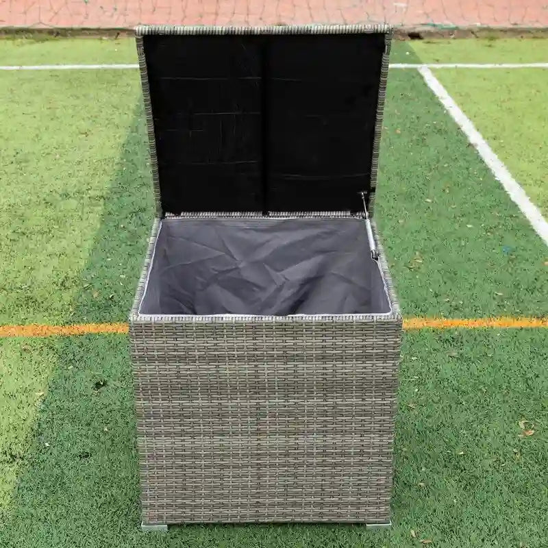 Ensemble de canapé d'extérieur en osier de 4 pièces pour patio avec boîte de rangement