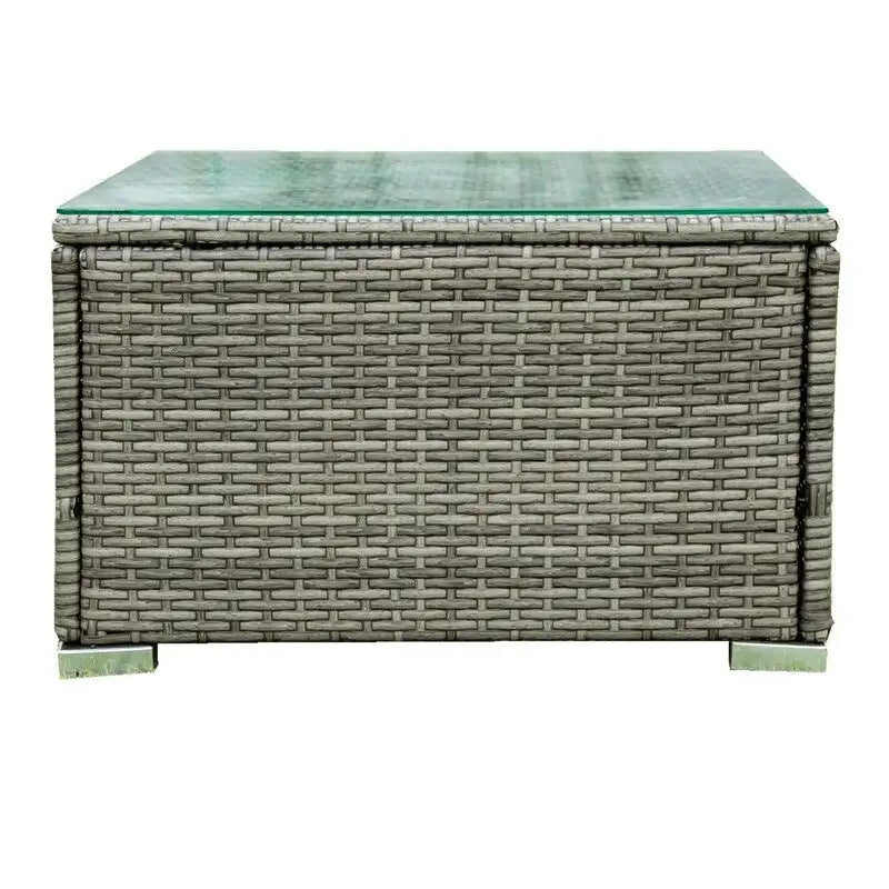 Ensemble de canapé d'extérieur en osier de 4 pièces pour patio avec boîte de rangement