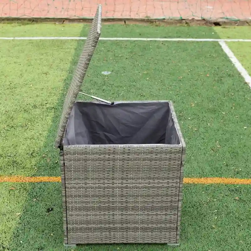 Ensemble de canapé d'extérieur en osier de 4 pièces pour patio avec boîte de rangement