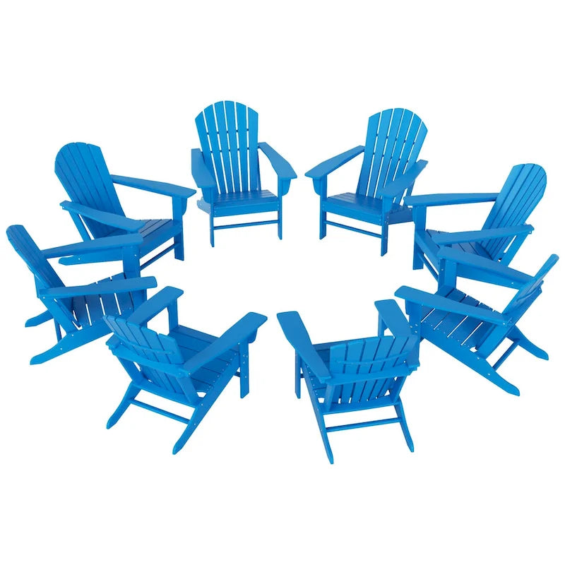 Polytrends Altura Outdoor Eco-Friendly All Weather Poly Adirondack Chair (Set of 8)