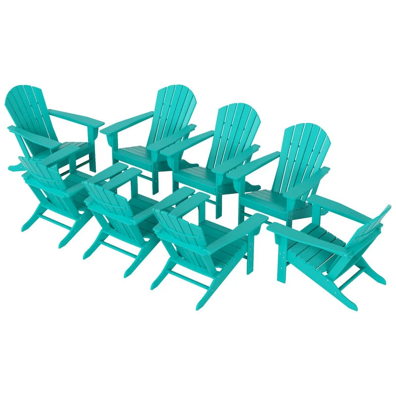 Polytrends Altura Outdoor Eco-Friendly All Weather Poly Adirondack Chair (Set of 8)