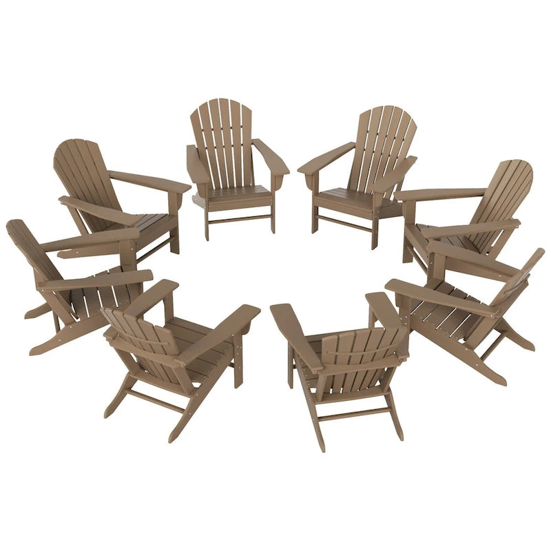 Polytrends Altura Outdoor Eco-Friendly All Weather Poly Adirondack Chair (Set of 8)