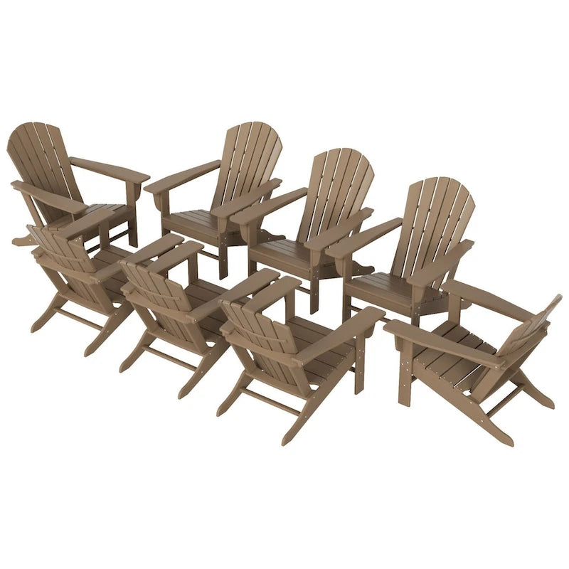 Polytrends Altura Outdoor Eco-Friendly All Weather Poly Adirondack Chair (Set of 8)