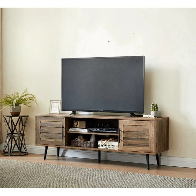 Meuble TV Mid-Century Modern pour téléviseurs jusqu'à 70 po Meuble TV Console multimédia - 20,5 H x 59 L x 15,5 P