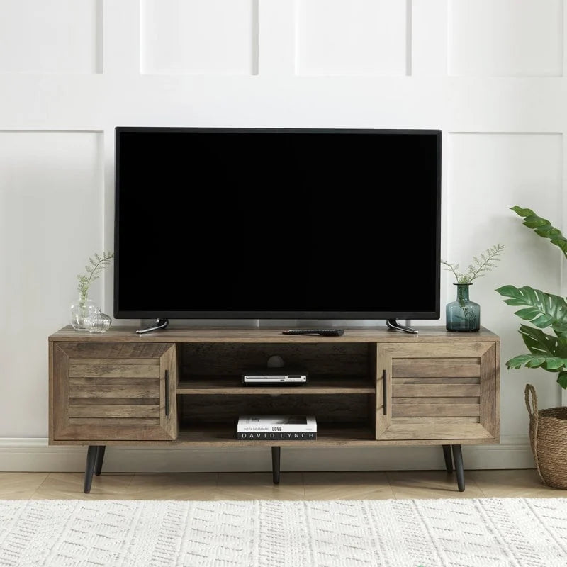 Meuble TV Mid-Century Modern pour téléviseurs jusqu'à 70 po Meuble TV Console multimédia - 20,5 H x 59 L x 15,5 P