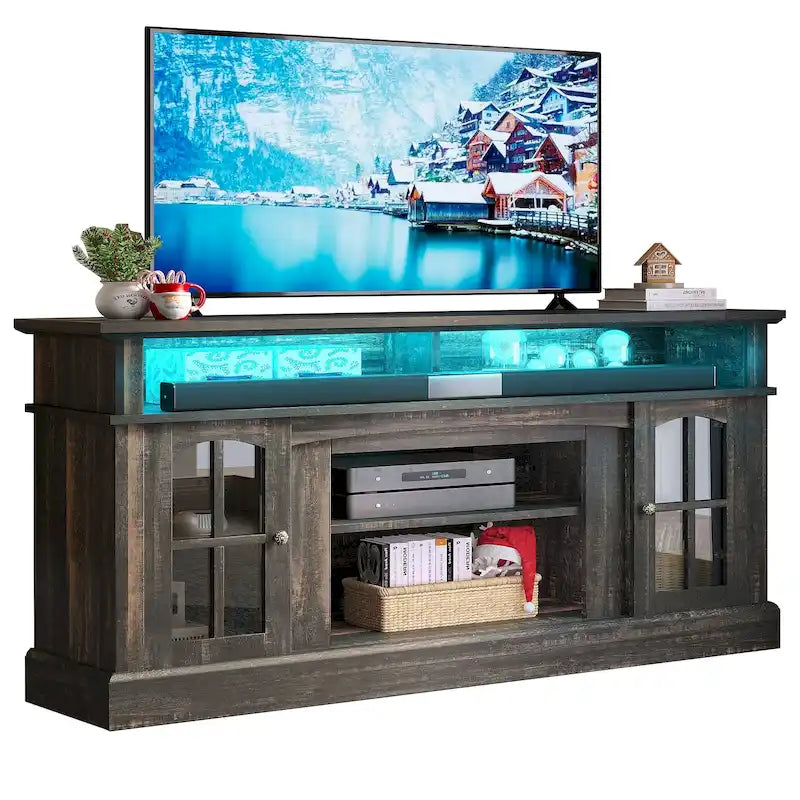 Moasis 58 Meuble TV surélevé Meuble TV de Ferme Meuble TV Console Multimédia pour TV jusqu'à 65 - 58 pouces