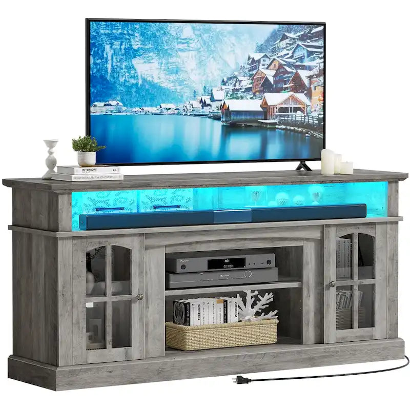 Moasis 58 Meuble TV surélevé Meuble TV de Ferme Meuble TV Console Multimédia pour TV jusqu'à 65 - 58 pouces