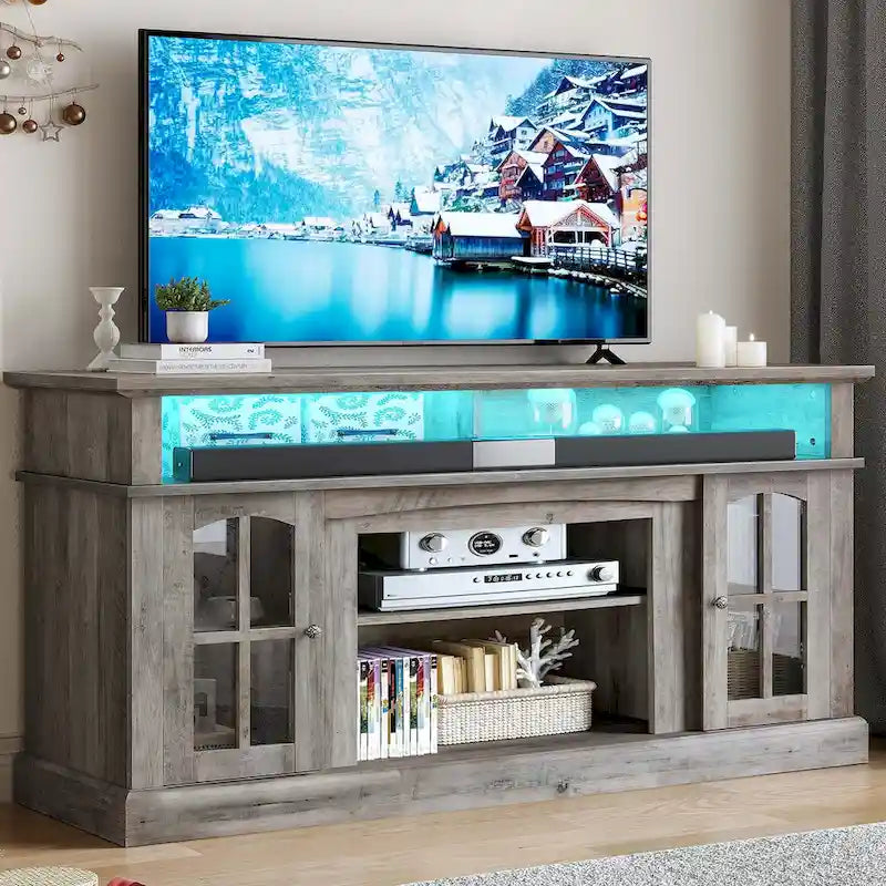 Moasis 58 Meuble TV surélevé Meuble TV de Ferme Meuble TV Console Multimédia pour TV jusqu'à 65 - 58 pouces