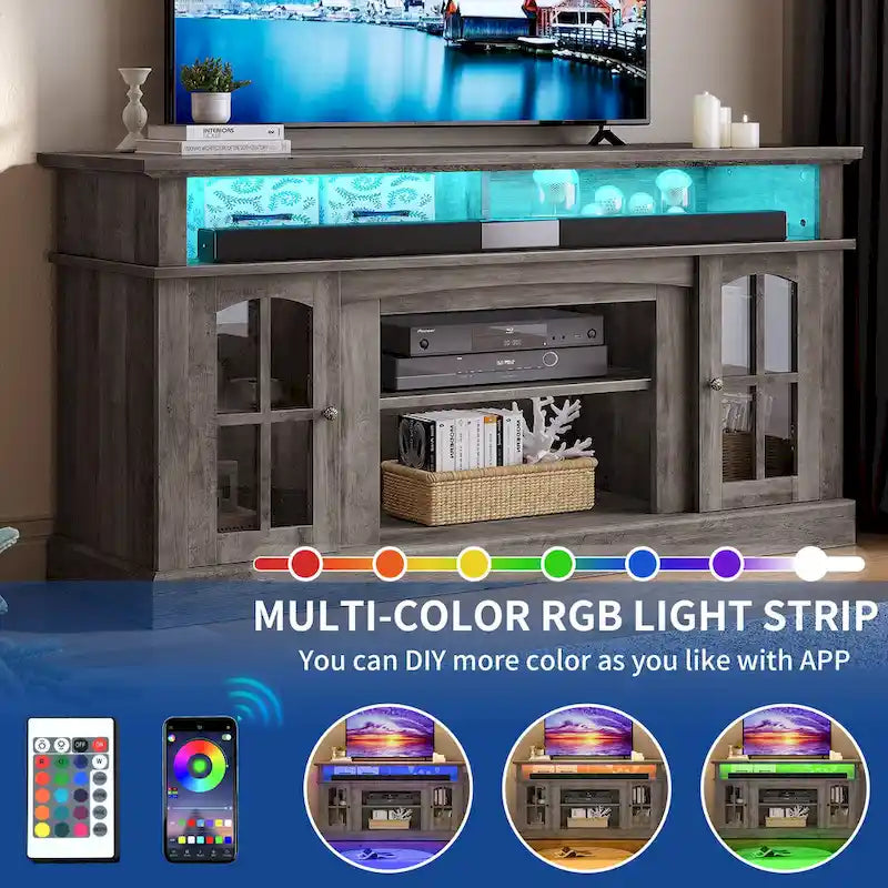 Moasis 58 Meuble TV surélevé Meuble TV de Ferme Meuble TV Console Multimédia pour TV jusqu'à 65 - 58 pouces