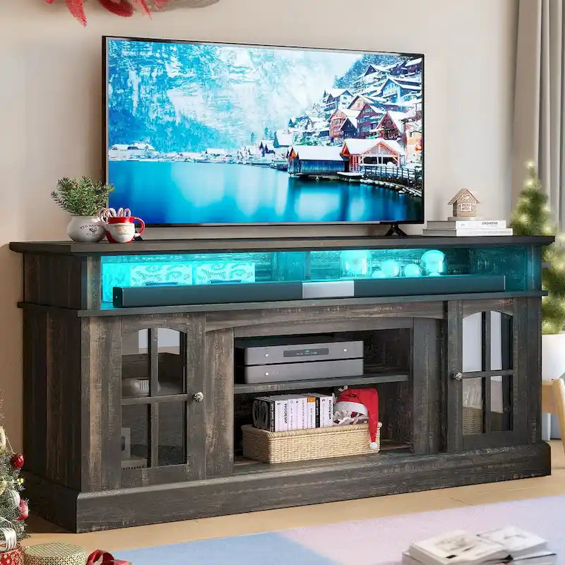 Moasis 58 Meuble TV surélevé Meuble TV de Ferme Meuble TV Console Multimédia pour TV jusqu'à 65 - 58 pouces