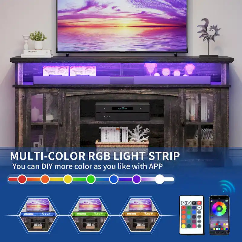 Moasis 58 Meuble TV surélevé Meuble TV de Ferme Meuble TV Console Multimédia pour TV jusqu'à 65 - 58 pouces