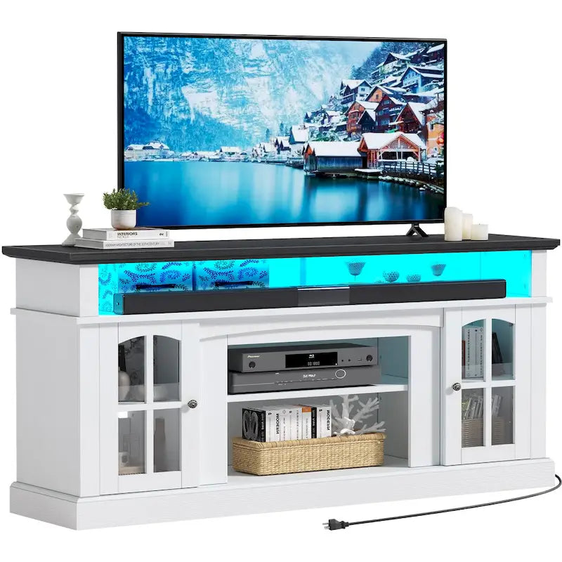 Moasis 58 Meuble TV surélevé Meuble TV de Ferme Meuble TV Console Multimédia pour TV jusqu'à 65 - 58 pouces