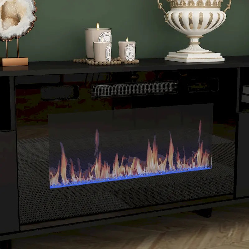 Meuble TV cheminée avec console TV cheminée électrique et télécommande